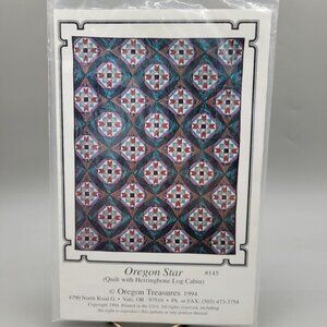 Oregon Star Quilt Pattern Herringbone Log Cabin Design Oregon Treasures 1994